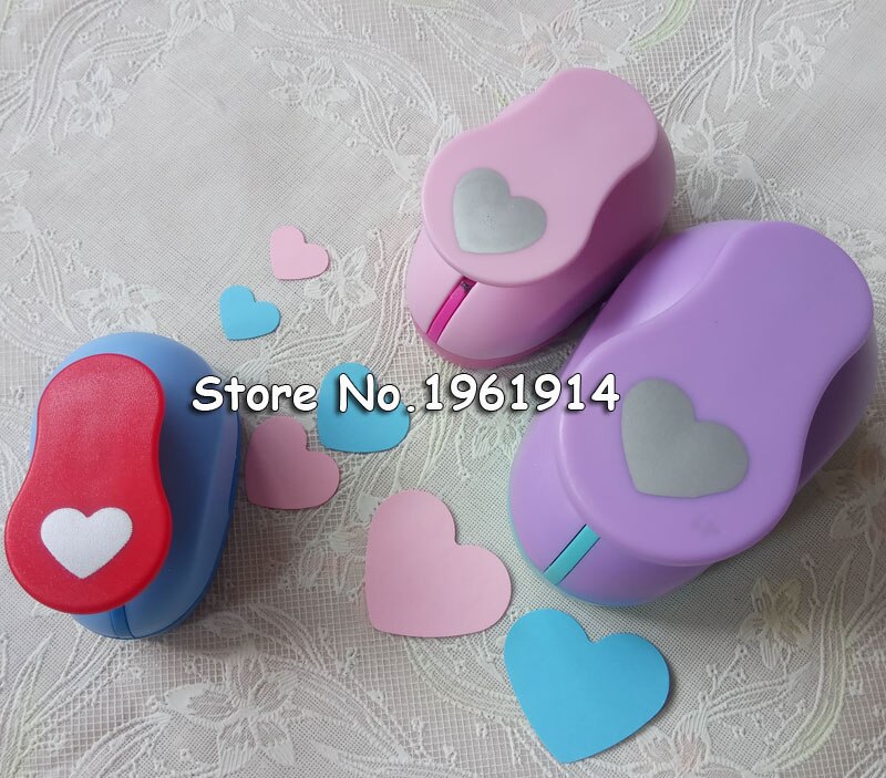 3pcs(5.0cm,2.5cm,1.6cm) heart shape craft punch set Punch Craft Scrapbooking school Paper Puncher eva hole punch