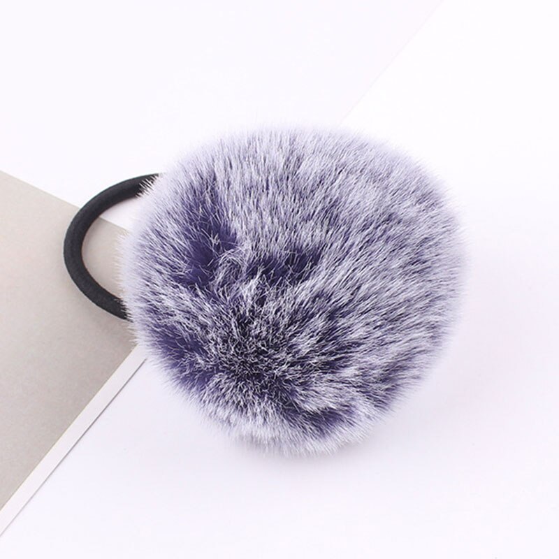 Babymeisjes schattige pompon elastiekjes haarbandjes bal roze scrunchie kinderen mooie nepbont rubberen band haaraccessoires: 3