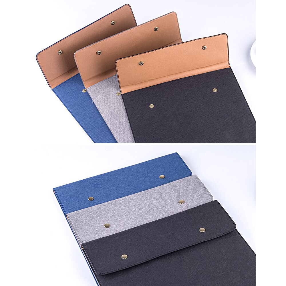 A4 File Pouch Document Bag PU Leather Portfolio Contract Invoice Bill Storage Organizer for Office School Supplies