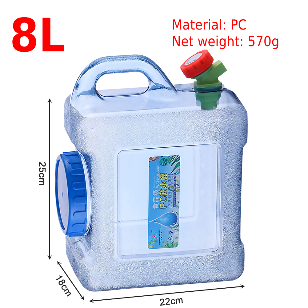 5/7.5/8/10/12/15L Capaciteit Outdoor Water Emmer Draagbare Rijden Wateater Emmer Draagbare Tank Container met Kraan Voor Camping: Goud