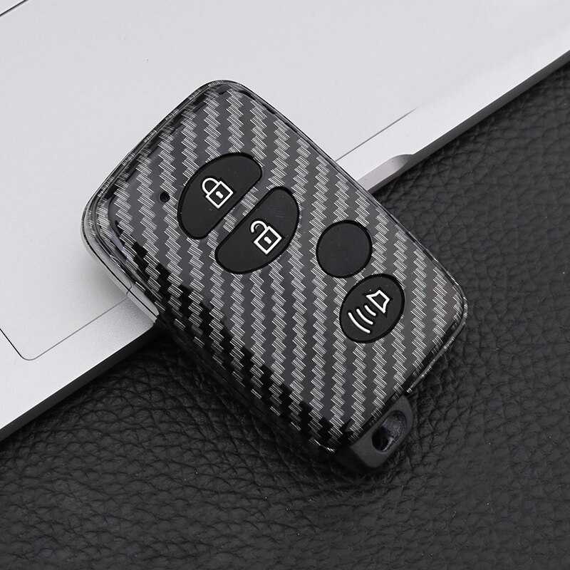 Auto Sleutel Cover Key Case Voor Toyota 86 Land Cruiser Prado 150 Avalon Camry Prius Crown Highlander Voor Subaru Foreste xv Legacy: B Carbon Black
