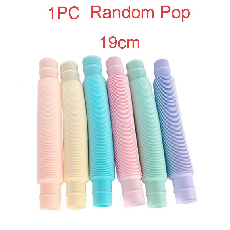 5 pezzi di plastica colorata Pop Tube Coil creativo magico giocattolo cerchio giocattoli divertenti sviluppo precoce educativo giocattolo pieghevole: 1pc pop 19cm