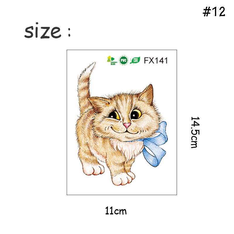 Vandtætte kat toilet klistermærker badeværelse toilet stue boligindretning sød kat mærkat plakat baggrund wallstickers kunst overføringsbilleder: Kaffe