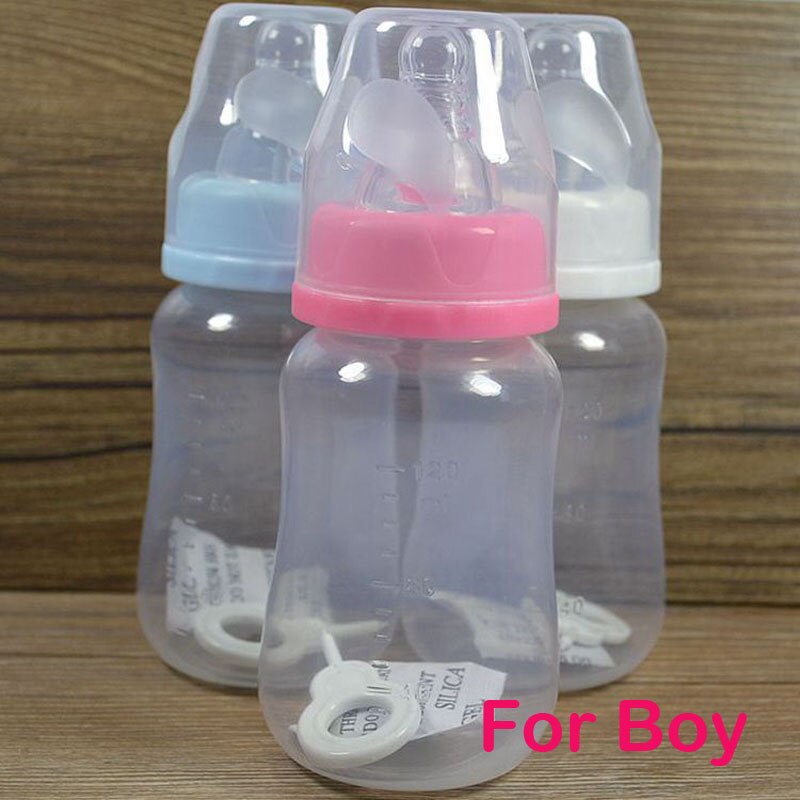 Zuigfles 120Ml Babyvoeding Water Melk Fles Zachte Mond Eendenbek Sippy Zuigeling Training Flessen Voor Baby &#39;S Bpa gratis: Boy Color