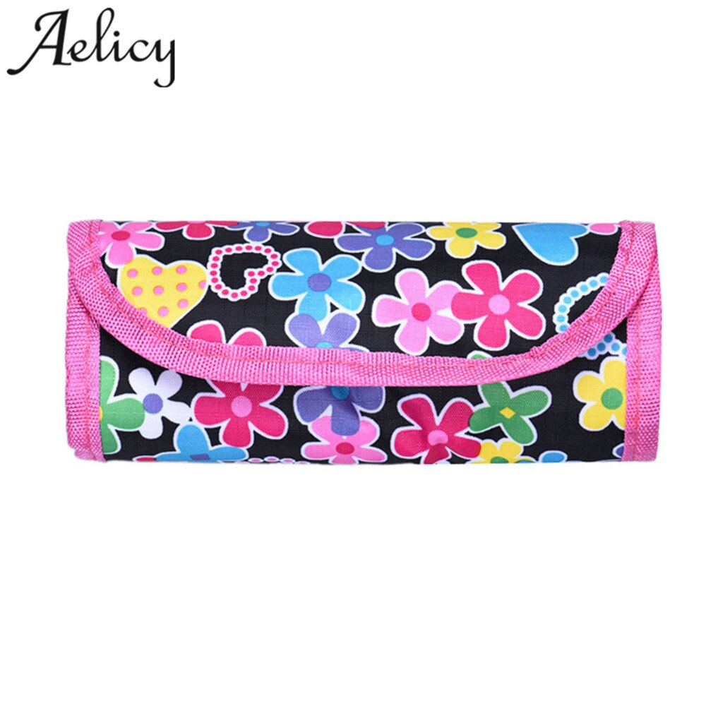 Aelicy 2018 nova moda feminina crochê gancho bolsa de malha crochê agulha caso meninas titular saco organizador: Colorful