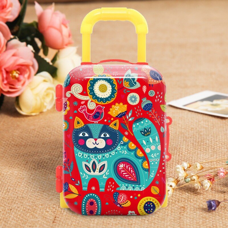 Mini valise à roulettes, noël, année du tigre, boîte à bagages pour enfants, jouets créatifs, artisanaux,: 7