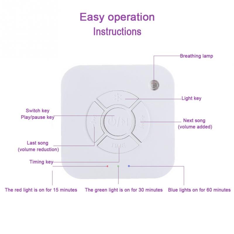 Sleep Machine Baby Relaxing Sounds Mini White Noise Led Breathing Light Adults