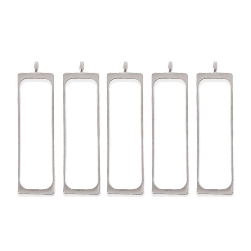 5Pcs Hollow Frame Open Back Bezel Pendant UV Resin Pressed Flower Jewelry Making B95F: NO.S-3