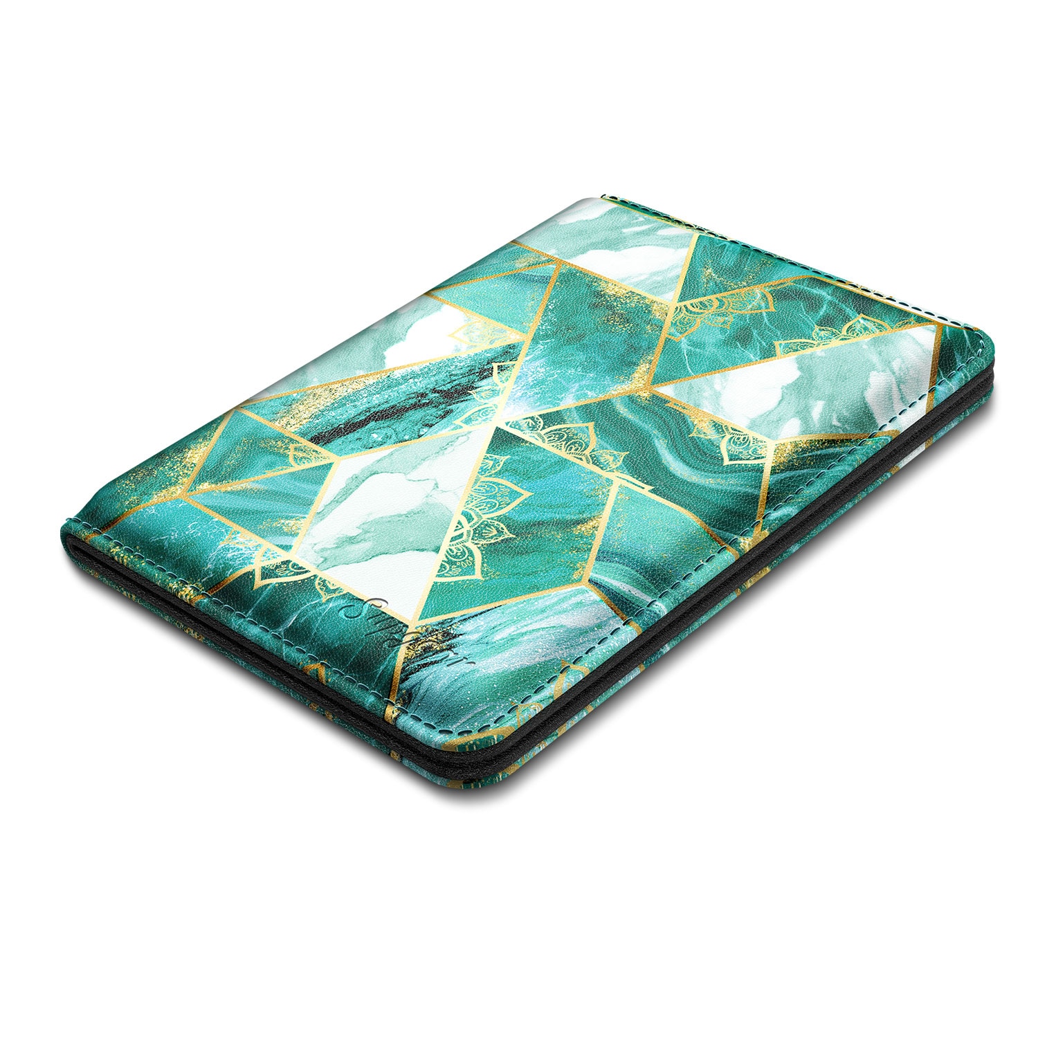 Server Book for Waitress Waiter Marble Style Zipper Pouch with Pen Holder Zipper Pockets ID Checks Holder Receipt Organizer