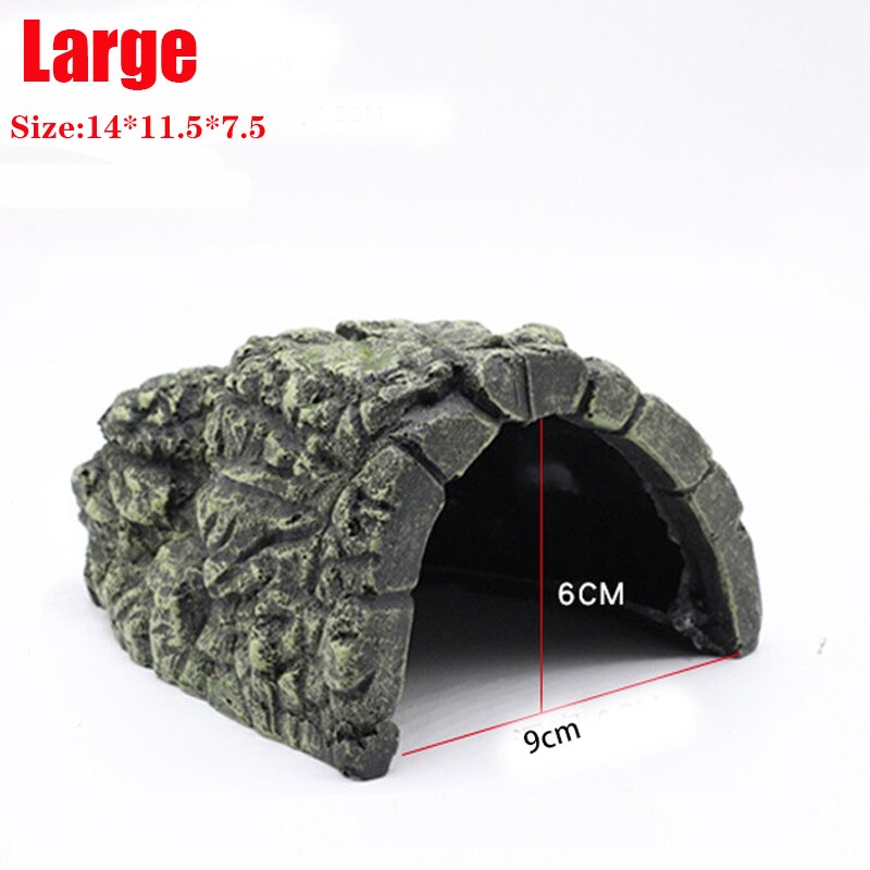 Reptile Hiding Cave Lizard Snake Turtle Hide Rest Cave Reptiles House Basking Hide Habitat Aquarium Landscaping Terrarium Decor: A1