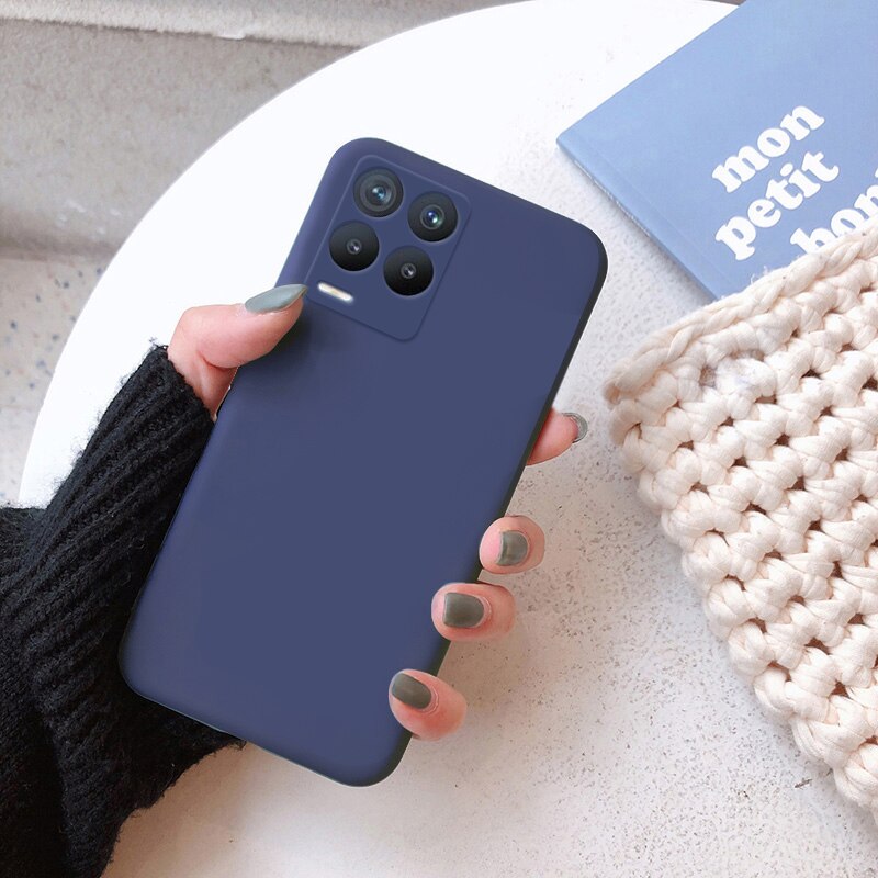 Funda para realme 8 pro de 6,4 pulgadas, carcasa fina mate suave de tpu sin huella dactilar: For Realme 8 / deep blue