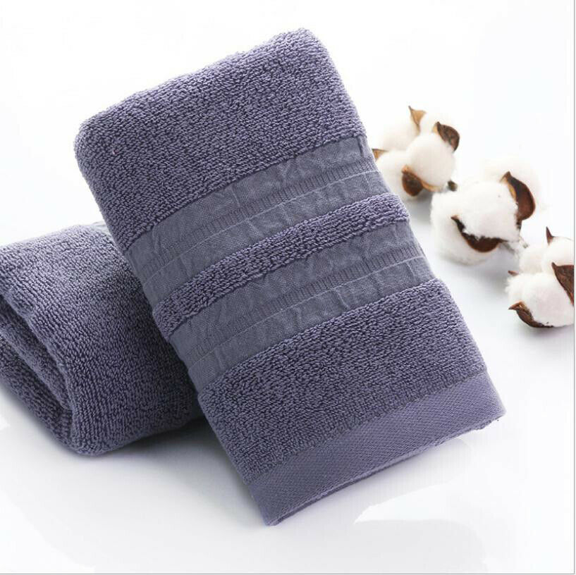 Brand Pure 100% Cotton Home Soft Absorbent Comfort Hand Face Sheet Bath Towels Comfort Striped Towels: Navy Blue
