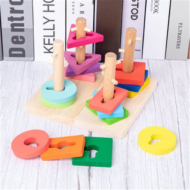 DIY Baby Holz Spielzeug Baby Spielzeug Bunte Holz Blöcke Baby Musik Rasseln Grafik Erkenntnis Frühen Pädagogisches Lustiges Spielzeug Für Kinder