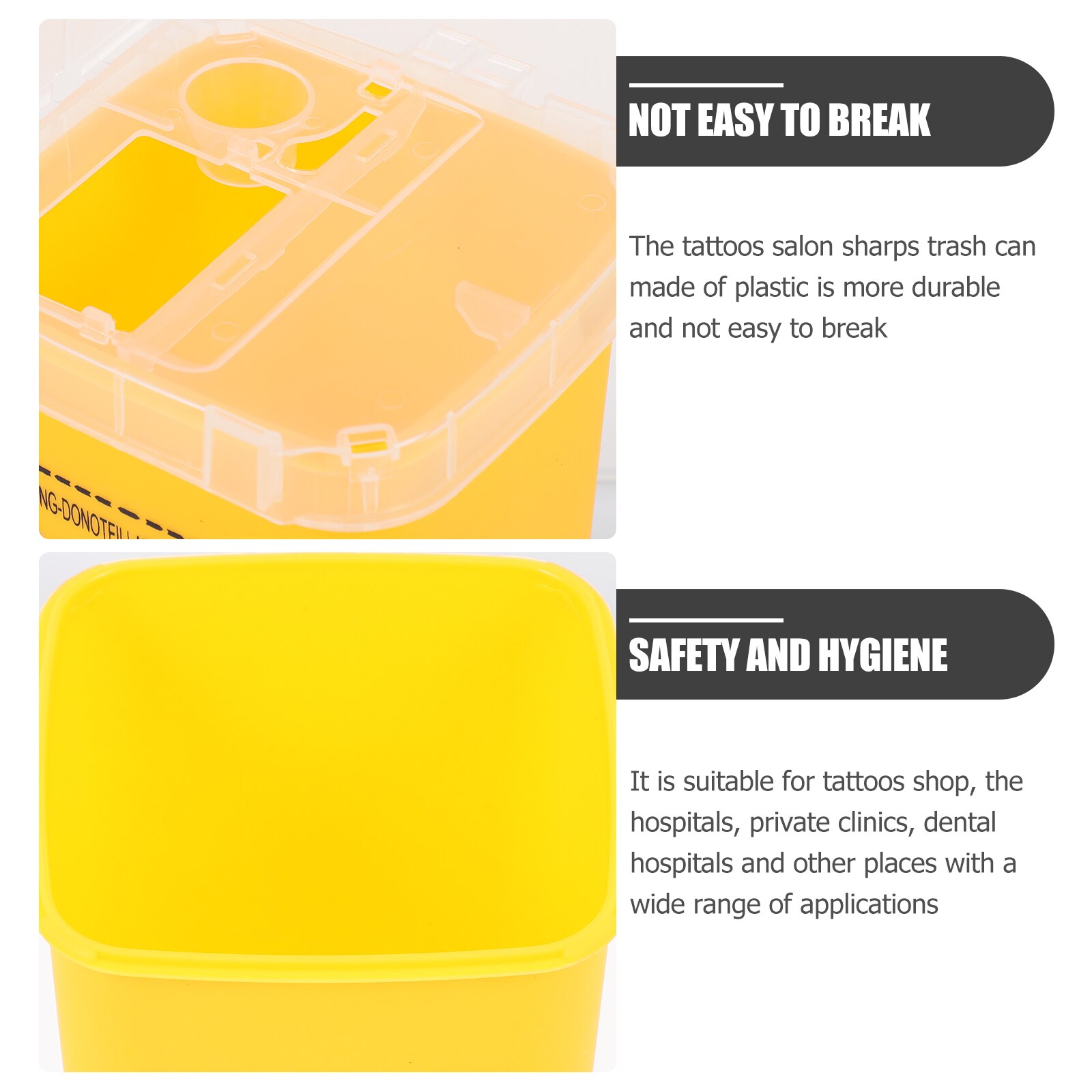 2Pcs Plastic Disposal Boxes Reusable Sharps Containers Multi-function Disposal Containers