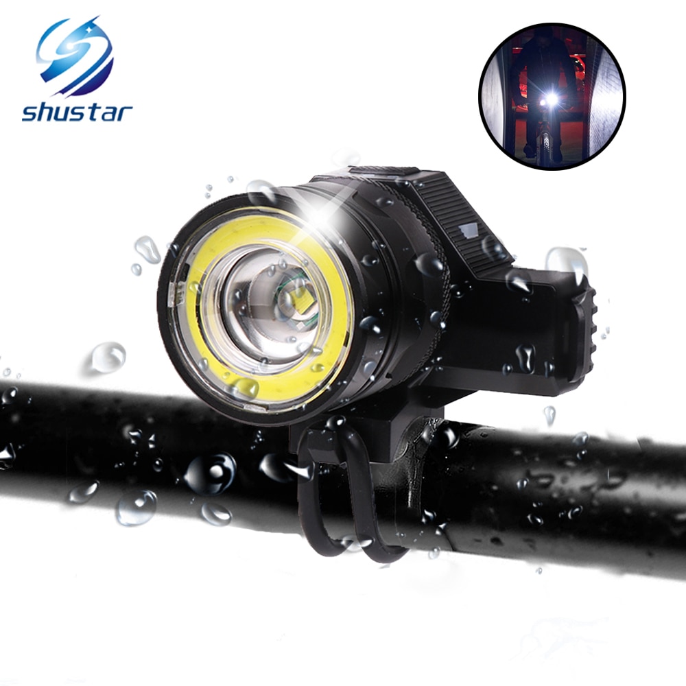 USB charging bicycle light 5 lighting mode super bright LED bike light waterproof zoom cycling accessories suit for night ride
