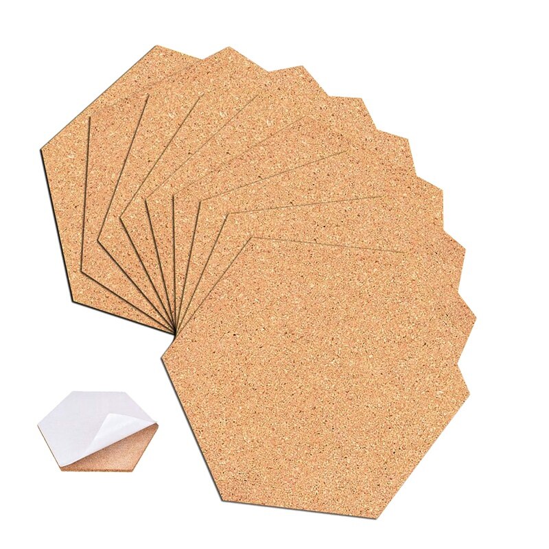 Self-Adhesive Cork Coasters,Cork Mats Cork Backing Sheets for Coasters and DIY Crafts Supplies (60, Hexagon)