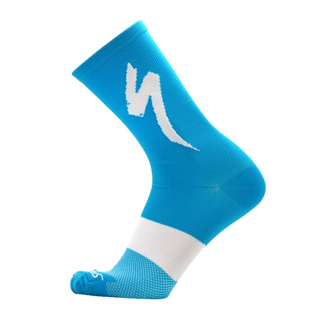 Brand Sport Cycling Socks Outdoor Men Women Running Basketball Climbing Socks: S- blue