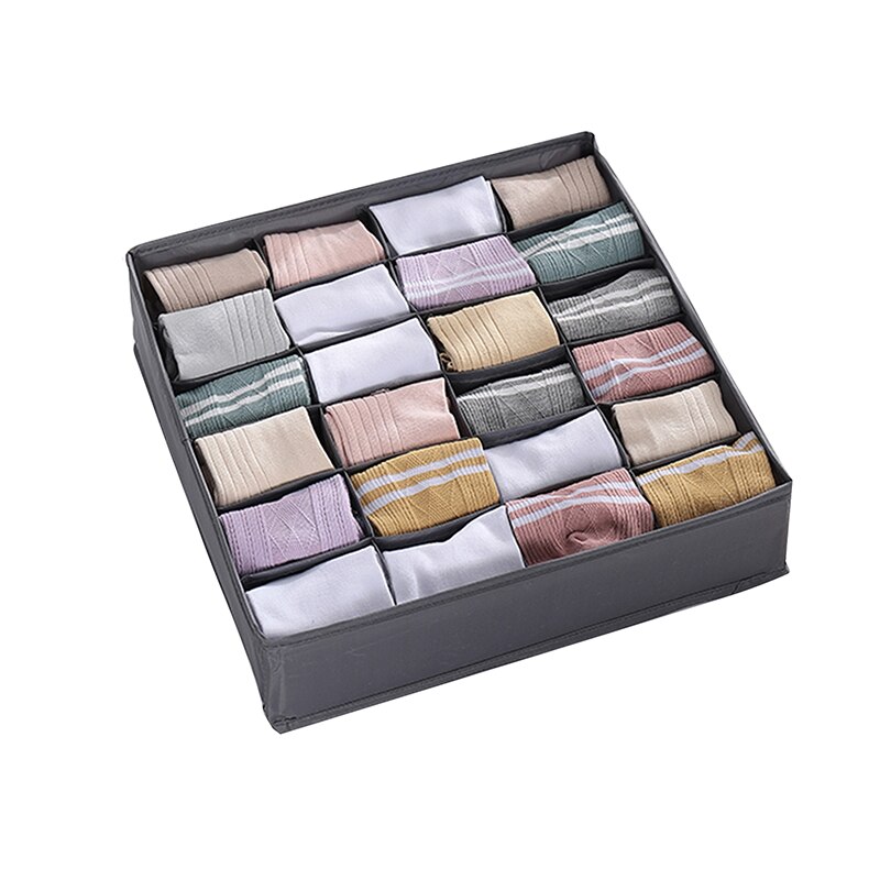 Wandschrank Organizer Lagerung Kasten Faltbare Unterwäsche Veranstalter Lagerung Teiler Schublade Organizer Socken 24 Gitter Kasten für Kleidung: Gelb