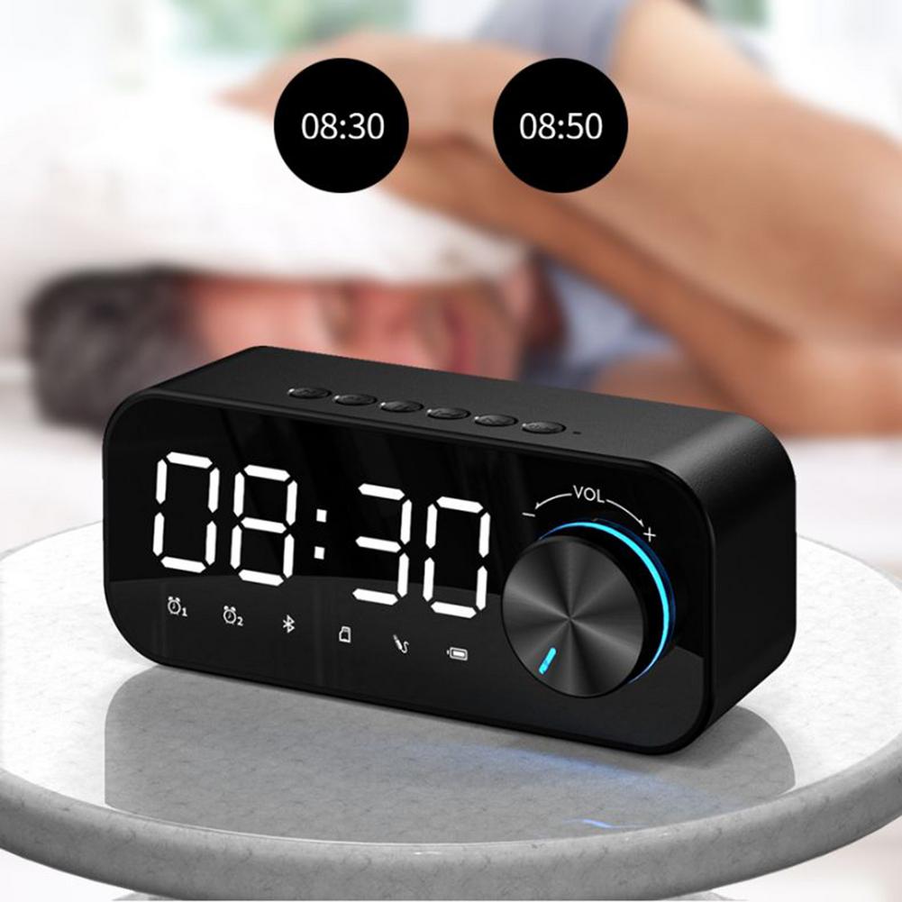 Draagbare Luidsprekers Bluetooth Led Wekker Spiegel Digitale Display Radio Wekker Draadloze Luidspreker Tf Muziekspeler