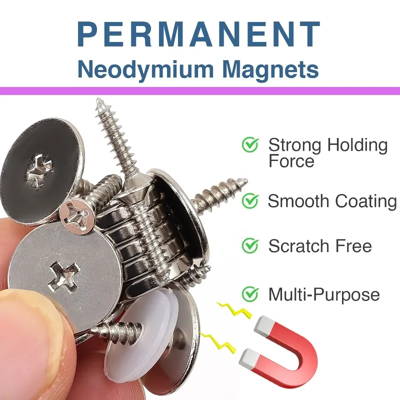 Magnetische kastknopen Kastdeur Magneetsluitingen met schroef Garderobedichting Verborgen sluiting Snap Meubelbevestiging Verborgen grendels