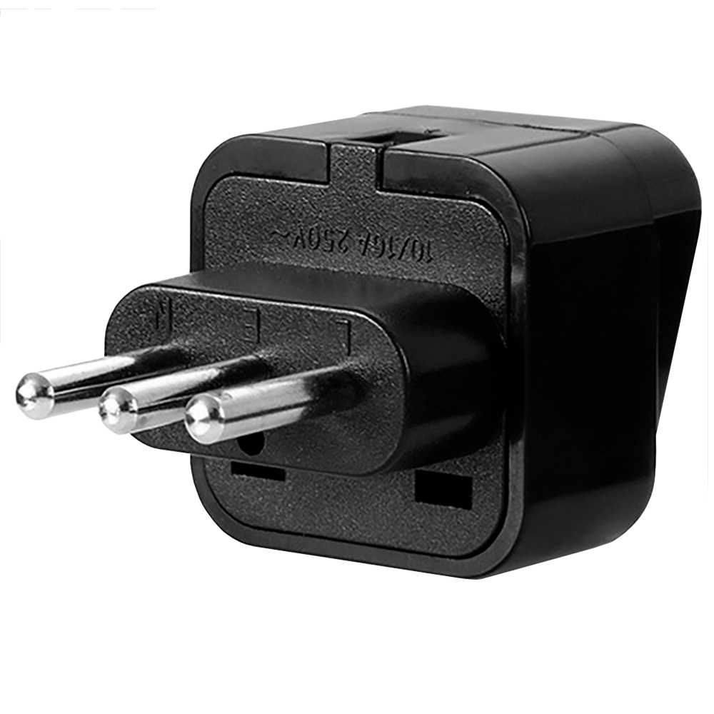 Universal Reisestecker Adapter UK AU US USA zu 3 Pin Typ L Italien Italienisch Netzstecker Reiseadapter Konverter Weiß