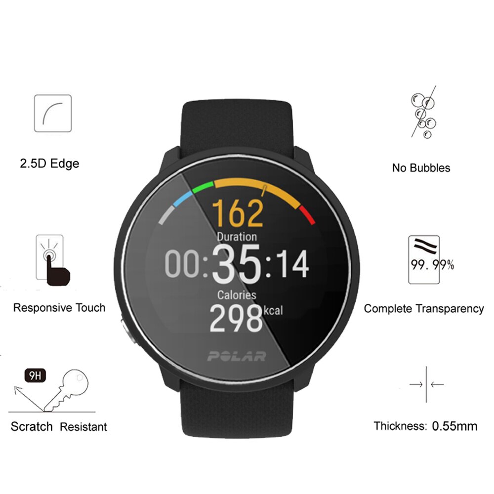 For polar unite smart watch skjermbeskytter 2.5d beskyttende herdet glass beskyttende film eksplosjonssikker