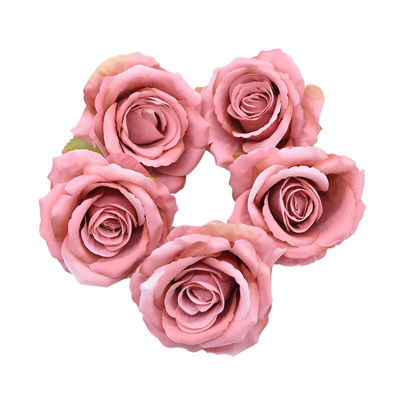 5Pcs 10Cm Silk Rose Flower Head Wedding Party Thuis Kunstmatige Flowr Decoratie Diy Handwerken Krans Scrapbook Supplies: F05