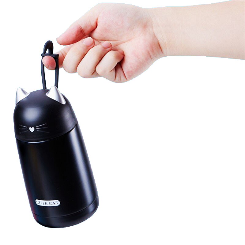 Neue Thermos Tasse Karikatur Katze Thermo Becher Getränk Wasser Flasche Edelstahl Vakuum Glaskolben Tasse Becher dicht Becher 330ml