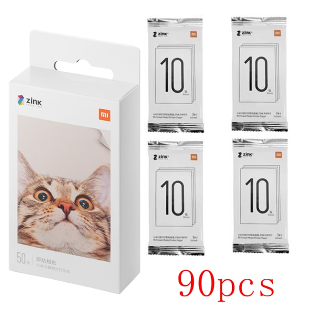 Originele Xiaomi Zink Pocket Printer Papier Zelfklevend Photo Print 10//50/100 Vellen Xiaomi 3-Inch Mini pocket Photo Printer: 90pc