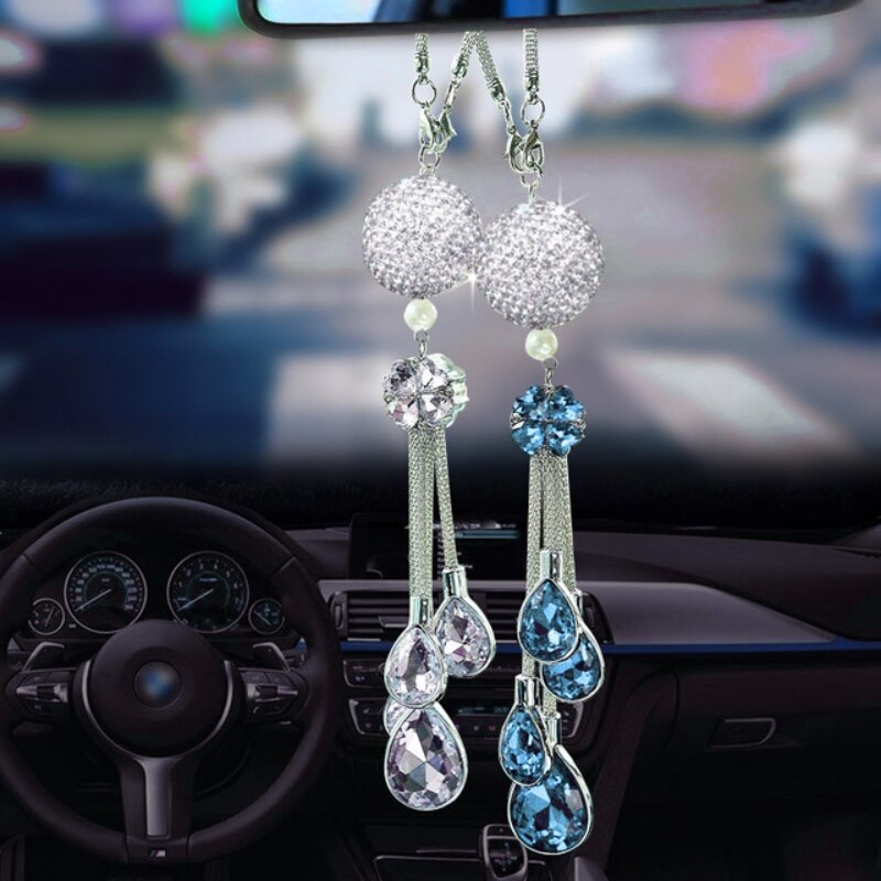 Auto Achteruitkijkspiegel Hanger Crystal Opknoping Ornament Bling Hanger Auto Interieur Auto Accessoires