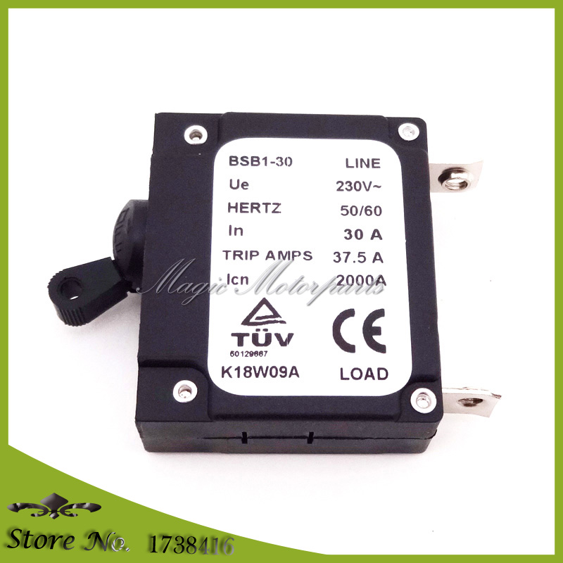 BSB1-30 In 230V 30 AMP Generator Circuit Breaker 37.5A Trip Amps 230V 2000A 50-60 Hertz 30A