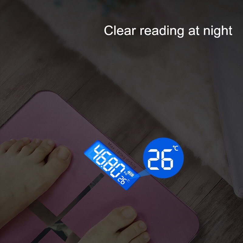 Pink Cross Bathroom Scales Smart Body Weight Scale LED Display 180KG Digital Floor Scale Home Accurate Electronic Scales
