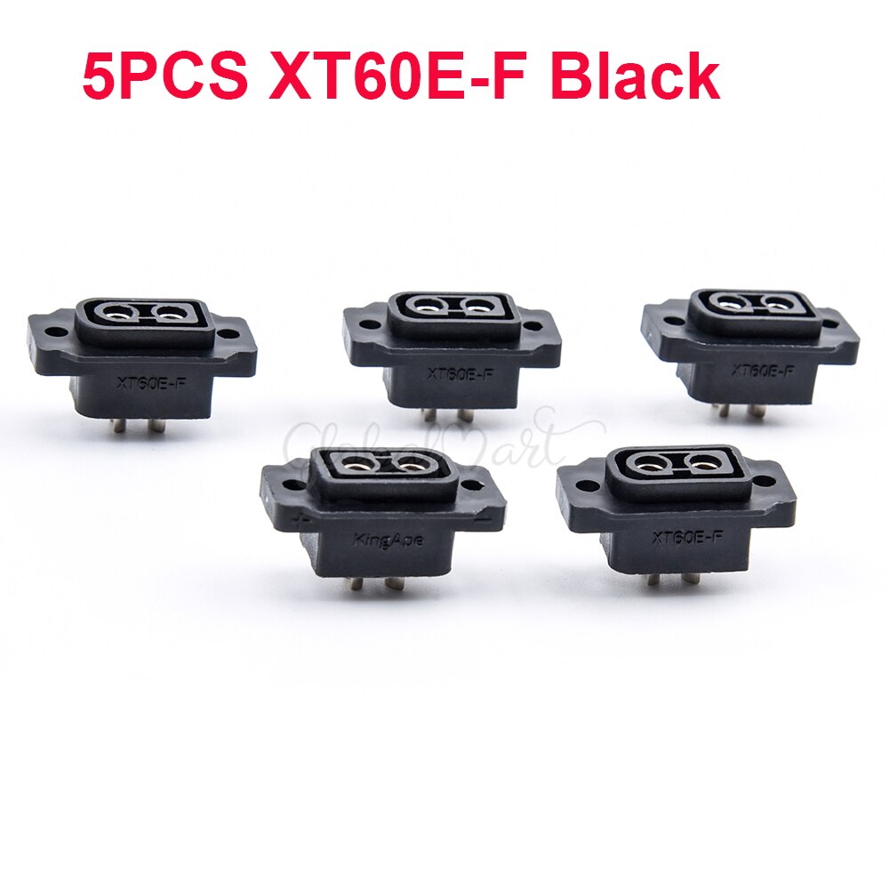 5Pcs XT60E-F XT60E Vrouwelijke Plug Grote Stroom Goud/Messing Ni Plated Connector Power Batterij Aansluiten Adapter Voor Diy rc Auto: 5PCS XT60E-F Black