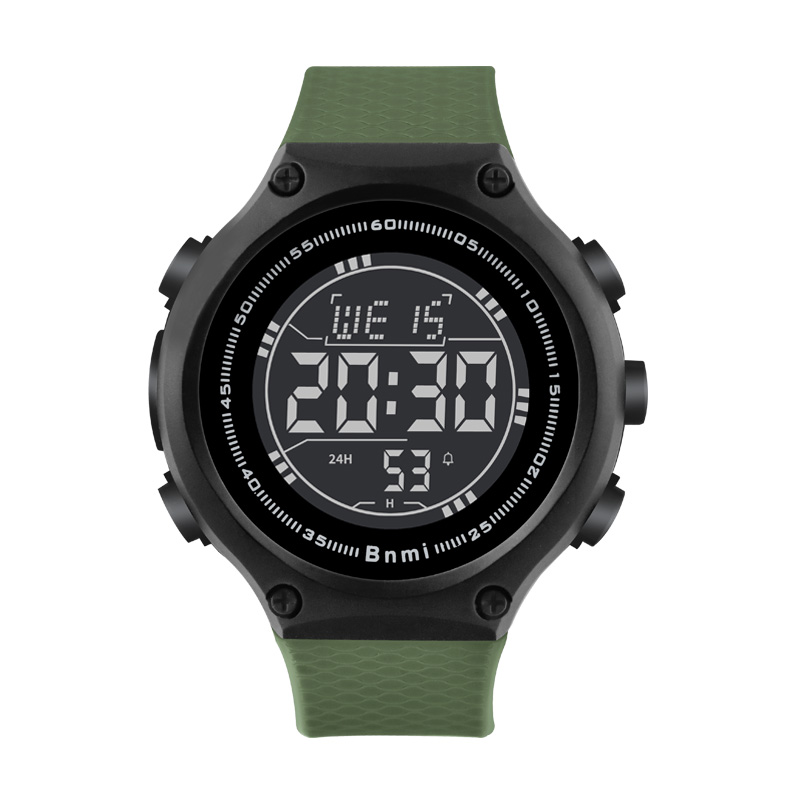 Sporthorloge voor heren Lichtgevende digitale horloges Datum Weekweergave Originele waterdichte horloges Geavanceerde herenklok Cadeau: green