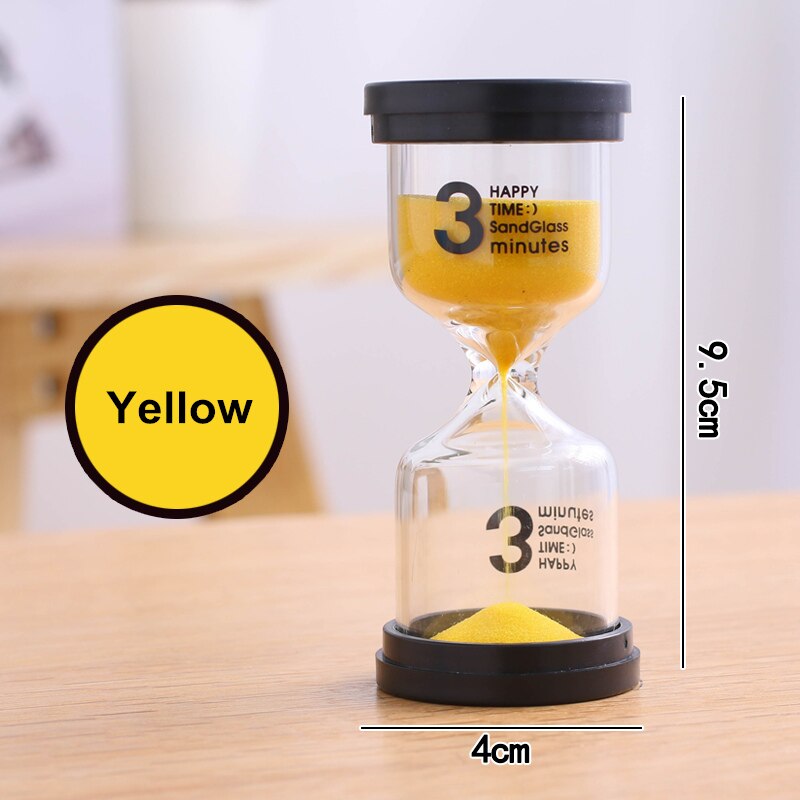 Hourglass 1/3/5/10/15/30 Minutes Hourglass 60 Minutes 45 Minutes Christmas Timer Home Decoration Dining Accessories C137: Yellow  3 Minutes