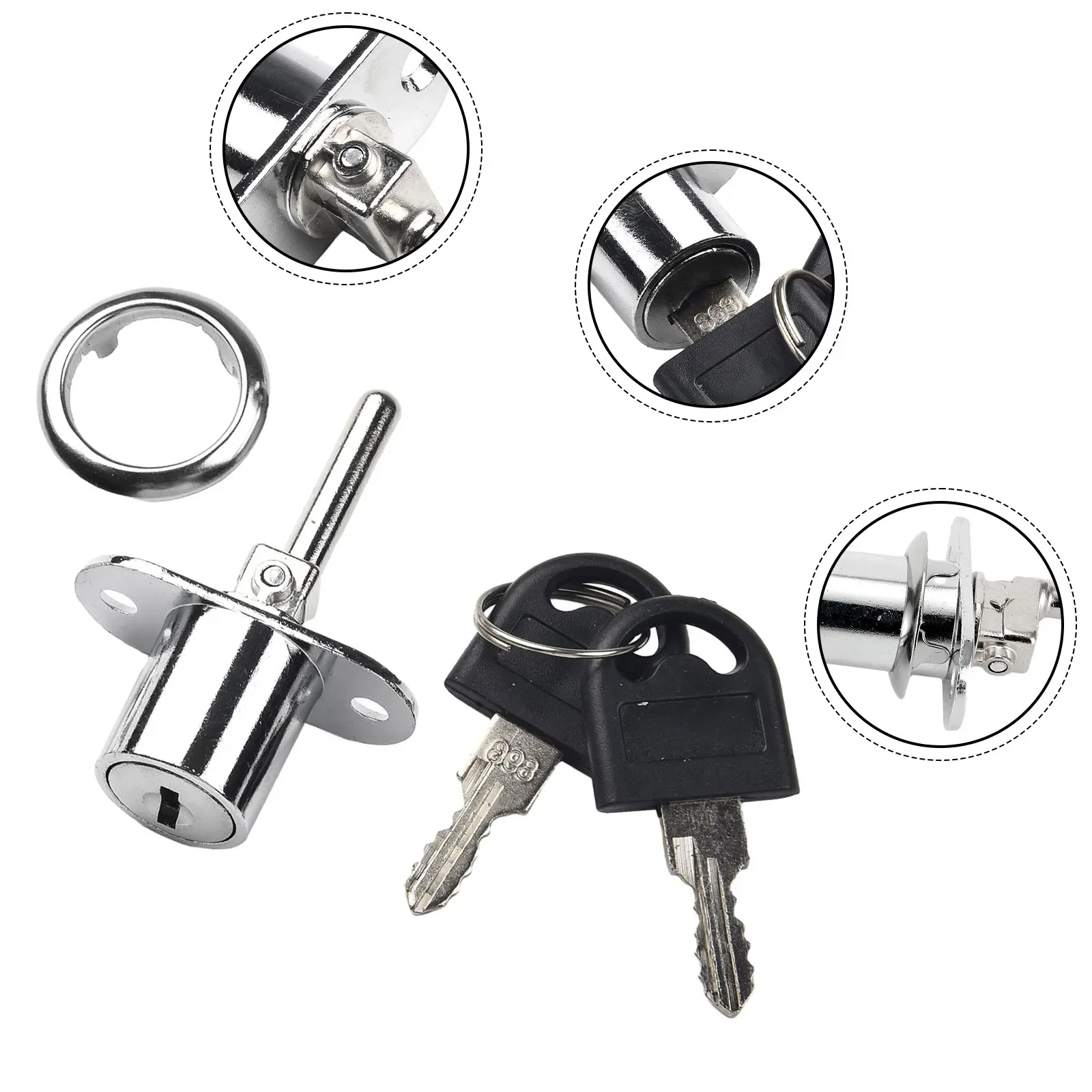 16/19mm Cabinet Lock Cam Cylinder Triple Lock With 2 Keys Desk Cabinet Drawer Front Lock Zinc Alloy Safety Lock Hardware