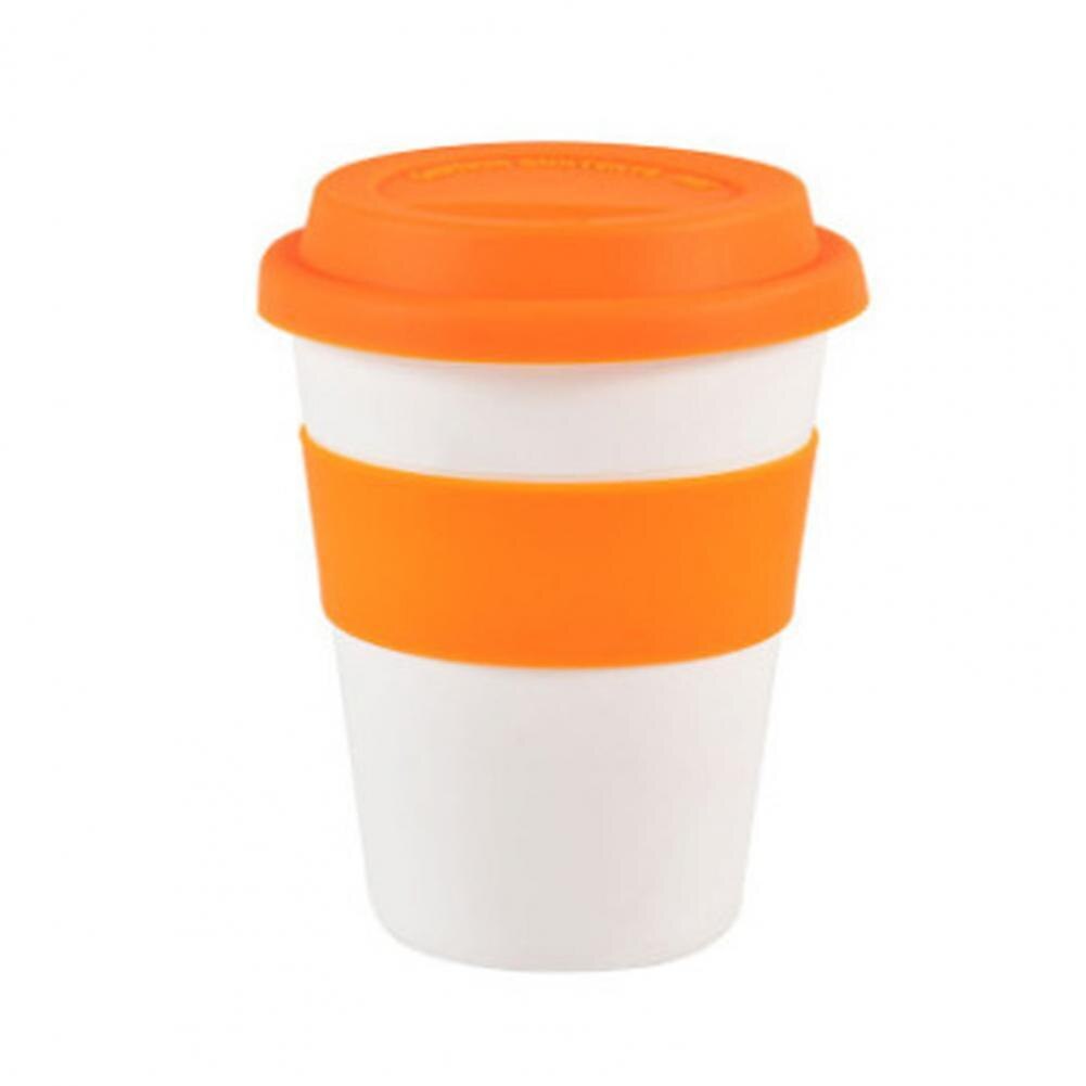Water Cup Draagbare Drank Cup Lichtgewicht Hittebestendige Grote Drank Koffie Mok Cup Met Siliconen Beschermhoes:  Orange