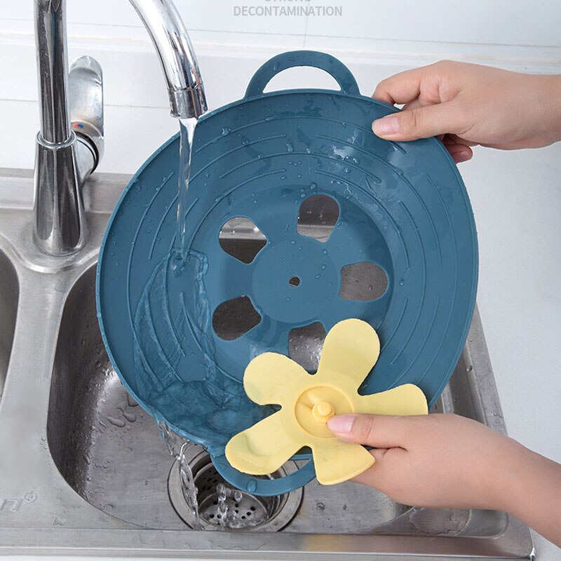 32CM Silicone Anti-Spill Pot Lid High Temperature Resistant Splash-Proof Anti-Boiling Thickened Pot Lid Kitchen Petal Fresh-Keep