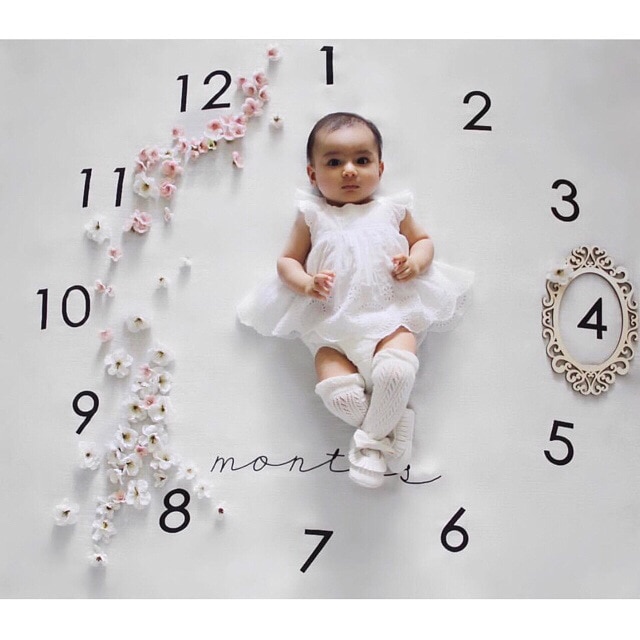 Kleinkind Baby Meilenstein Decke DIY Foto Fotografie Requisiten Neugeborenen Blume knapp Gedruckt Monatlichen Wachstum Decken Hintergrund Tuch