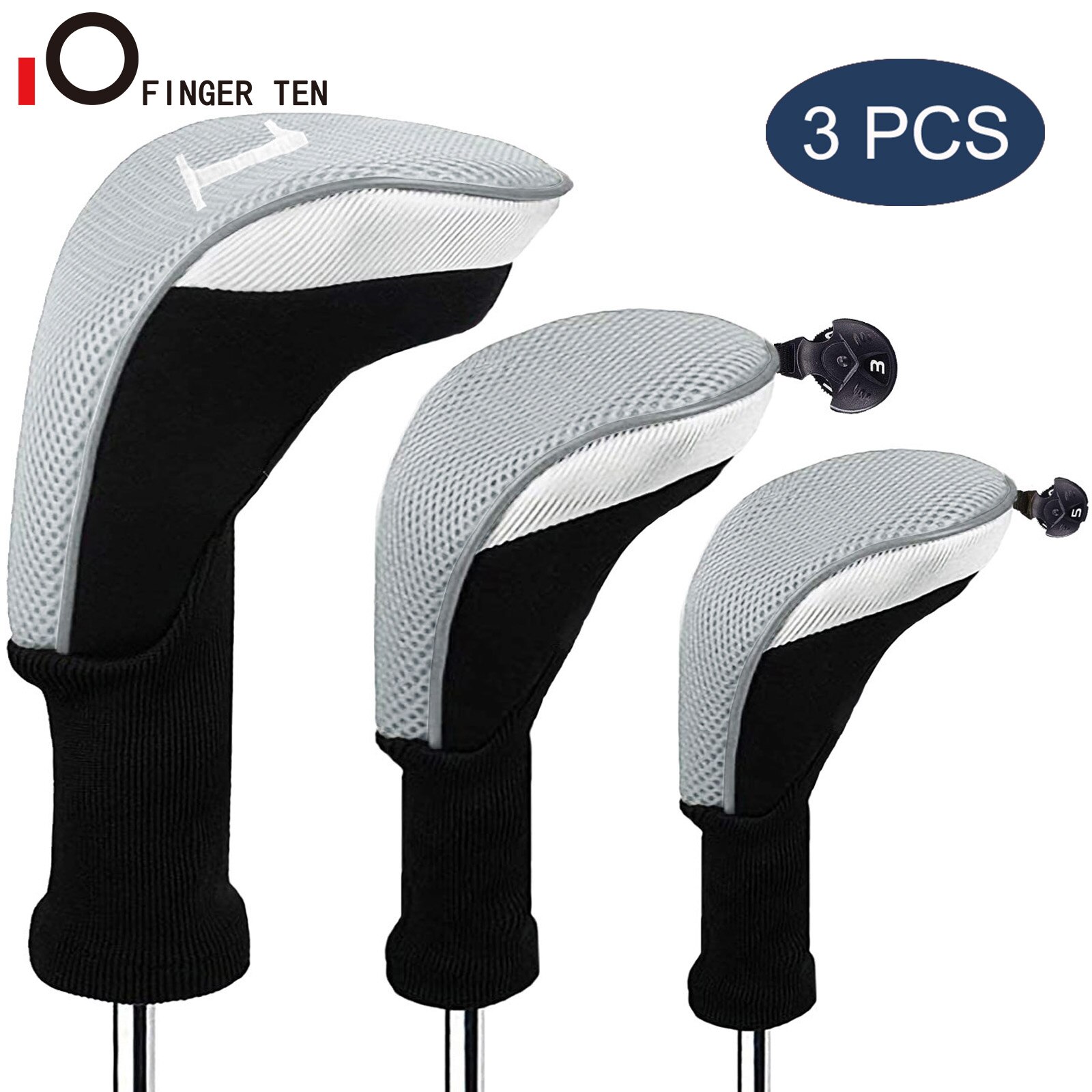 Outdoor Golf Club Head Covers for Woods with Number Tag Long Interchangeable 1 3 5 7 X Driver Fairway Hybrid