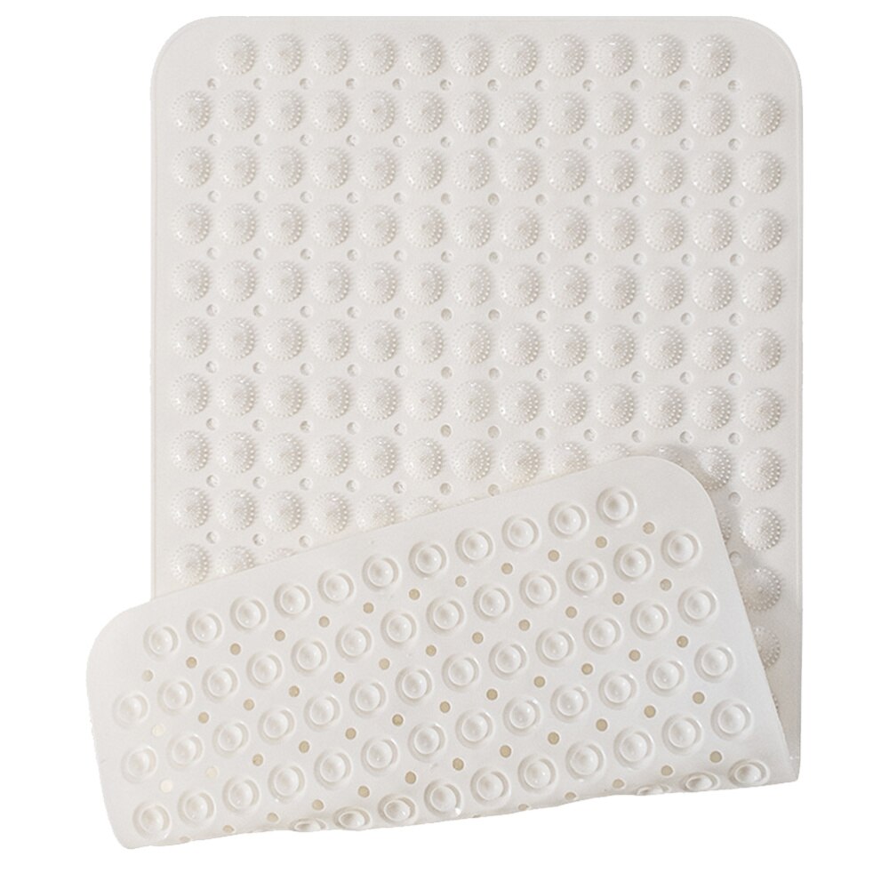 1Pcs Durable PVC Floor Mat Bathroom Foot Mat Skid Resistance Foot Mat Shower Floor Mat(White)