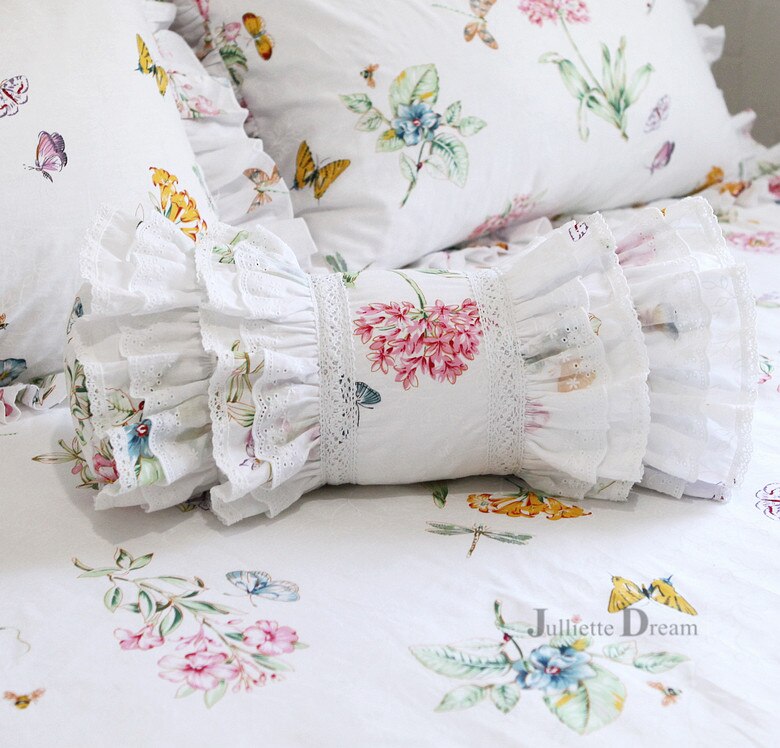Klassieke blauwe geruite decoratieve kussen in europese stijl, geborduurd snoepkussen, prinsessenkussens met ruches (inclusief vulling): 09