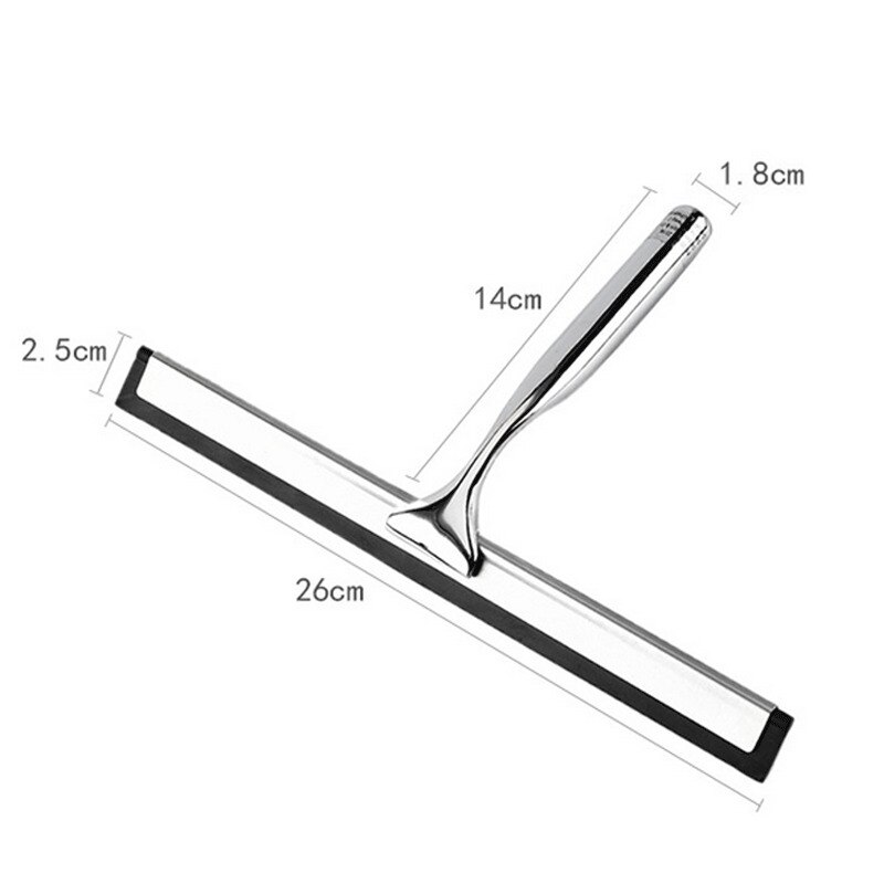 Rustfrit stål vindue blødt glas visker rengøringsmiddel gummiskraber brusebad badeværelse spejlbørste forrude vaske hjem haveværktøj