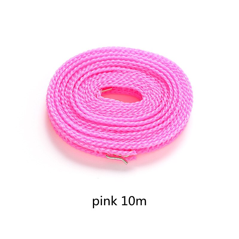 10M Extended Hek Anti-Slip Winddicht Waslijn Outdoor Reizen Waslijn Uitschuifbare Draagbare Opslag Home Organisatie: pink 10m