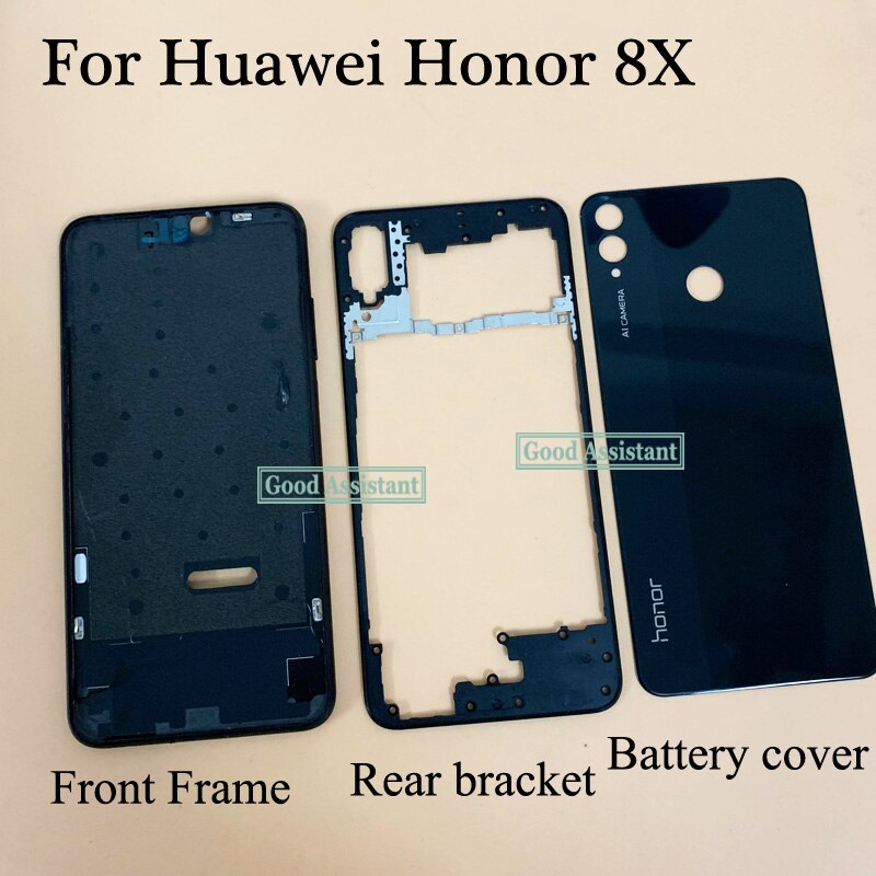 For Huawei Honor 8X / View 10 Lite LCD Faceplate Front Middle Frame Housing Battery Door Back Cover Housing Case Rear bracket
