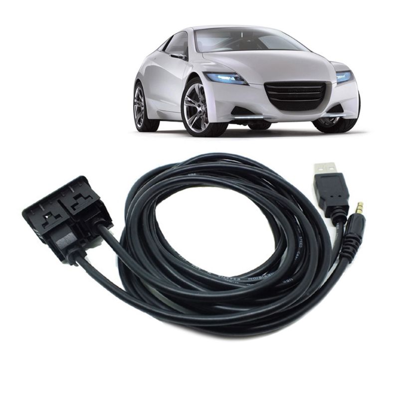 1.5m bil dash innfelt usb portpanel 3.5mm aux usb forlengelseskabel adapter