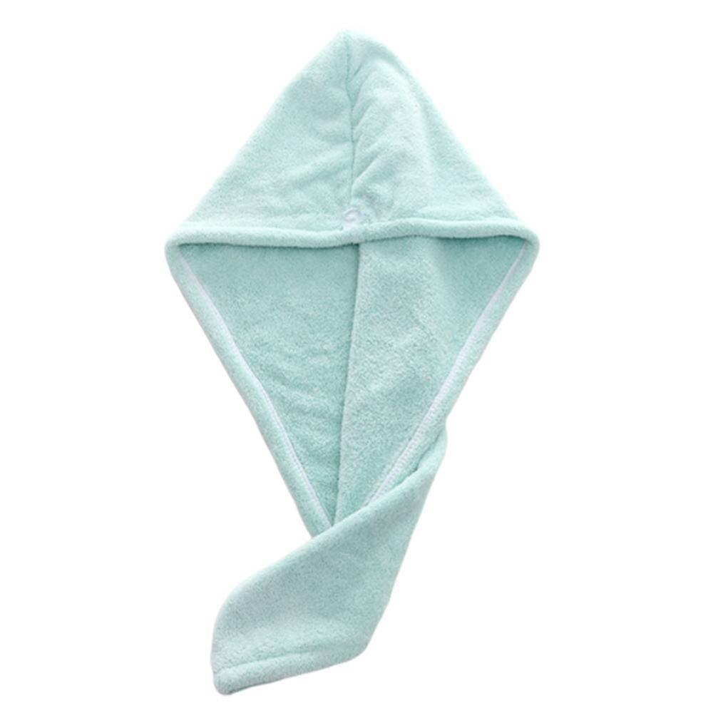 1pc couleur unie microfibre grande serviette magique cheveux doux chapeau rapide séchage serviette séchage rapide casquette W8X9: Green