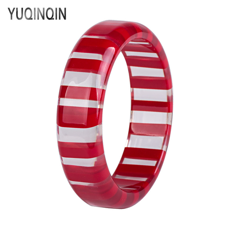 Trendy Acryl Manchet Streep Armbanden Bangles Vrouwen Verklaring Rode Hars Vintage Eenvoudige Charme Armband Meisjes Sieraden