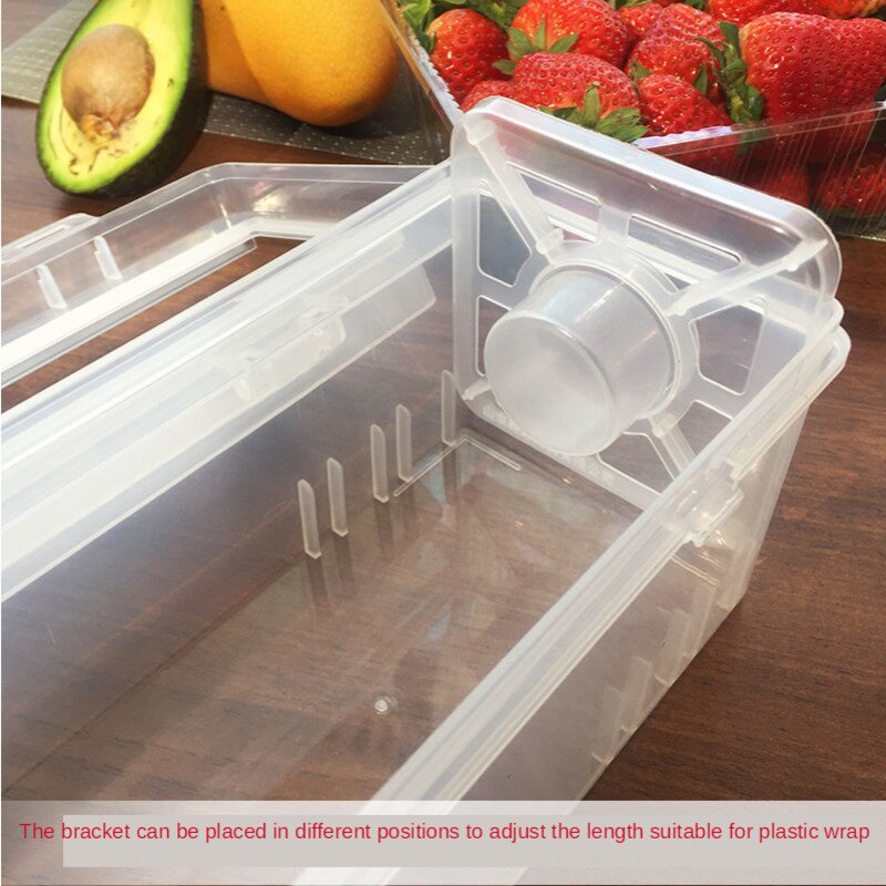 Plastic Kitchen Foil And Cling Film Wrap Dispenser Cutter Storage Preservative Film Roll Case With Cutting Blade