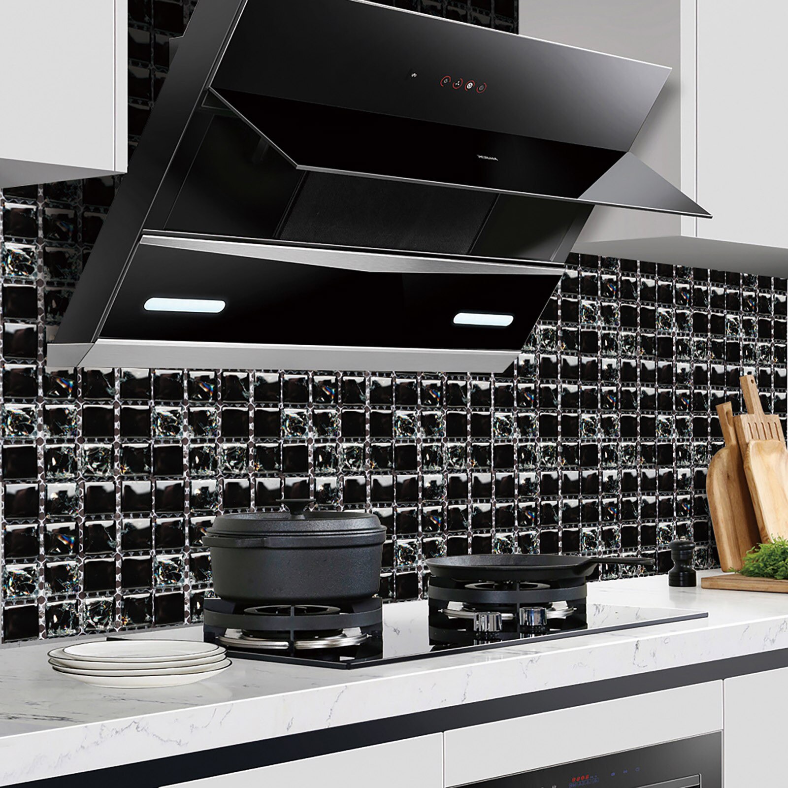 10Pc 3d Kristal Tegel Stickers Diy Waterdichte Zelfklevende Muurstickers Home Decoratie Keuken Woonkamer Wc 12x12cm